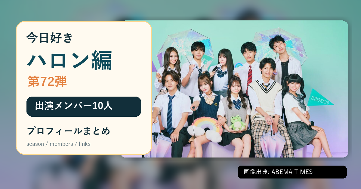 今日好きハロン編 第72弾 出演メンバー一覧のアイキャッチ画像