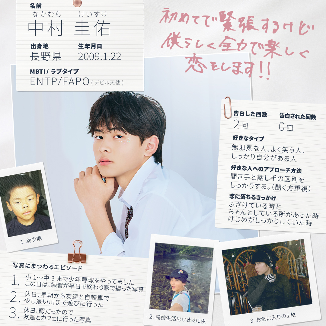 中村圭佑（けいすけ） 今日好き卒業編2026
